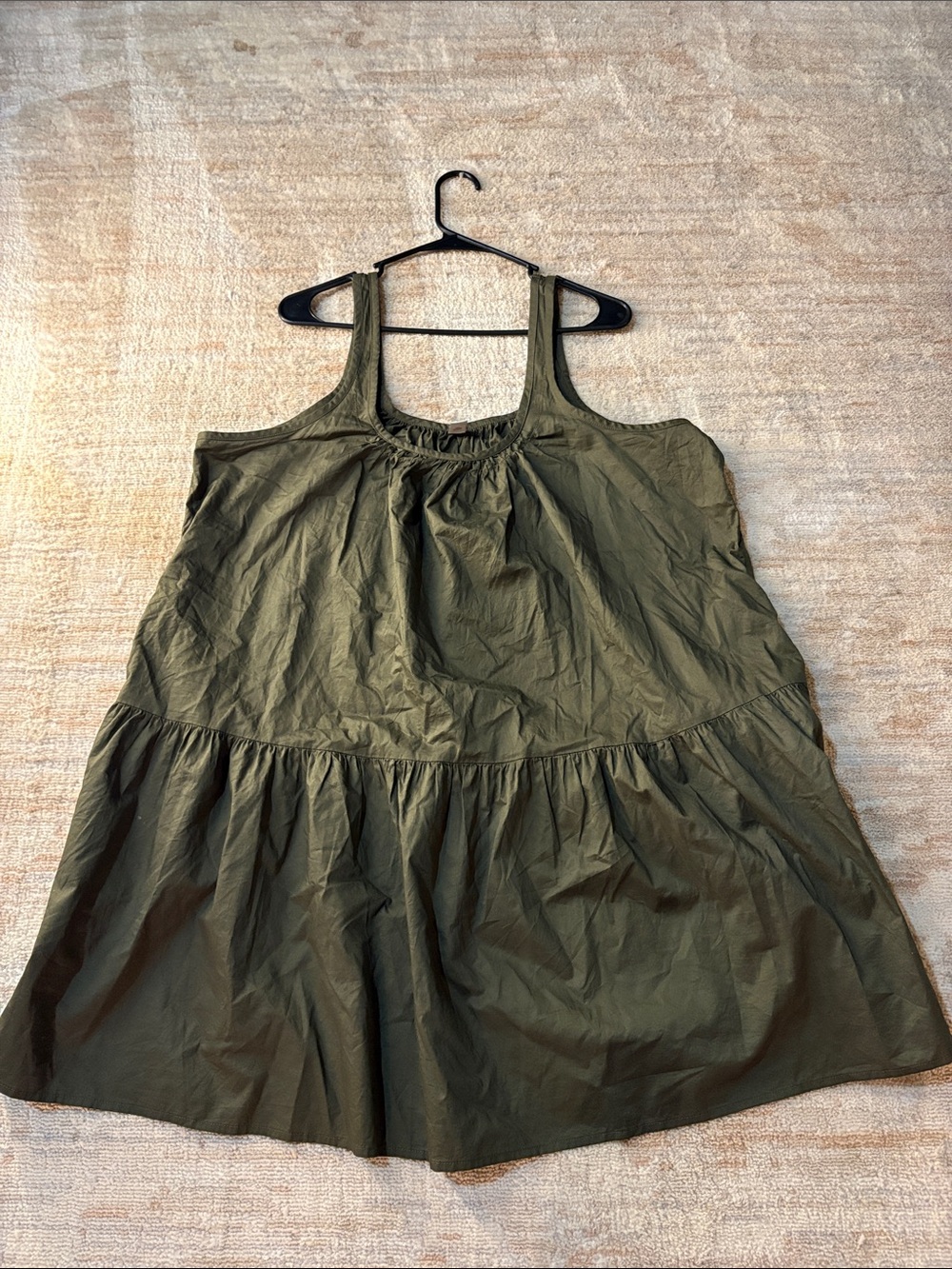 Old Navy Olive Green Tiered Mini Dress